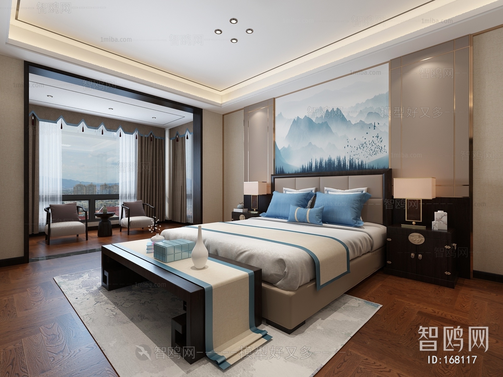 New Chinese Style Bedroom