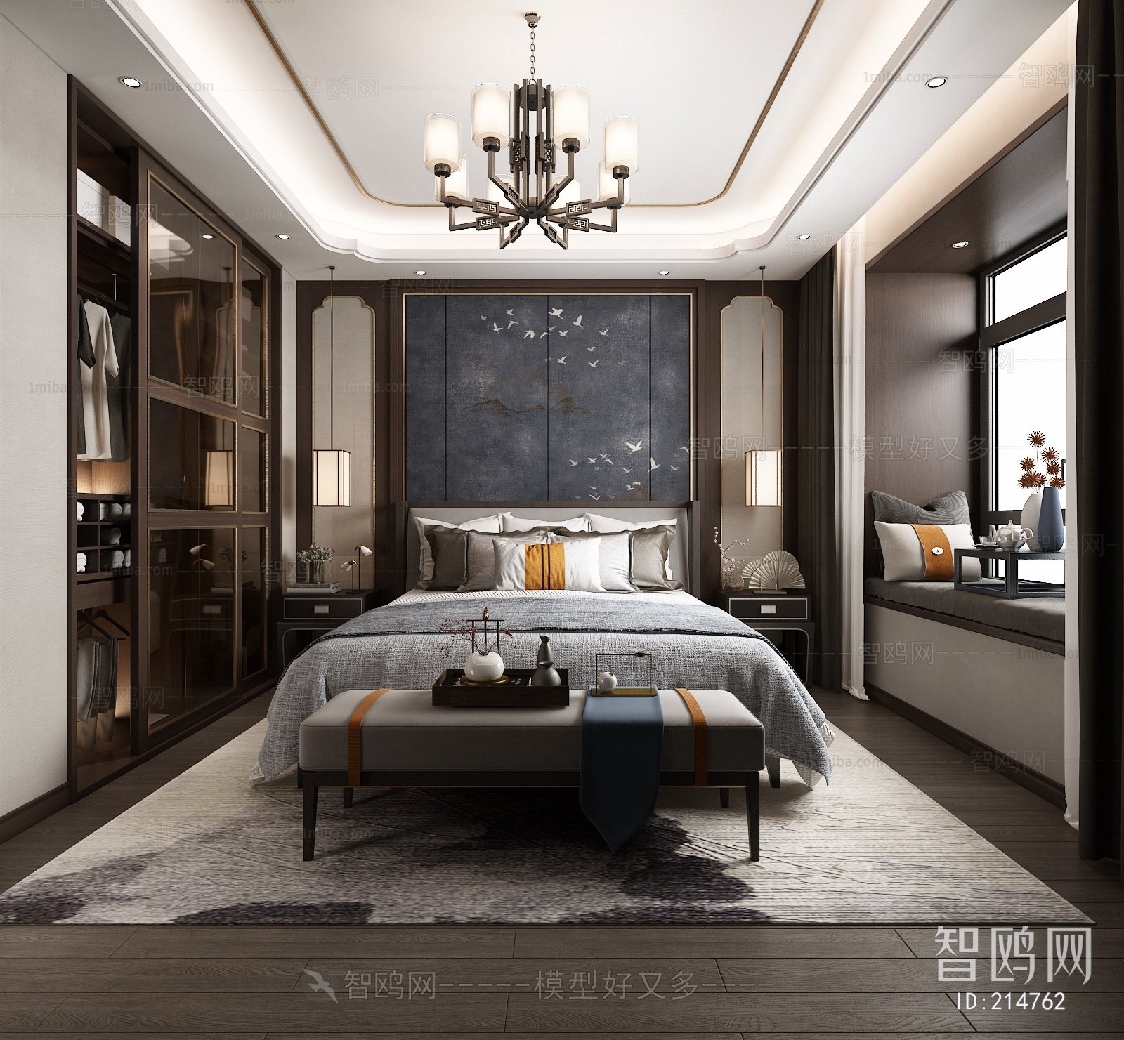 New Chinese Style Bedroom