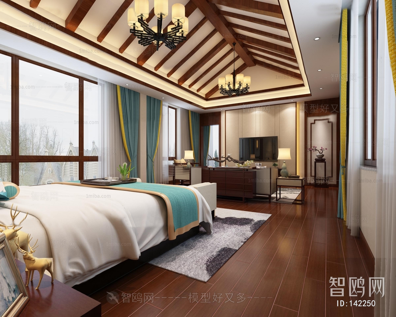 New Chinese Style Bedroom