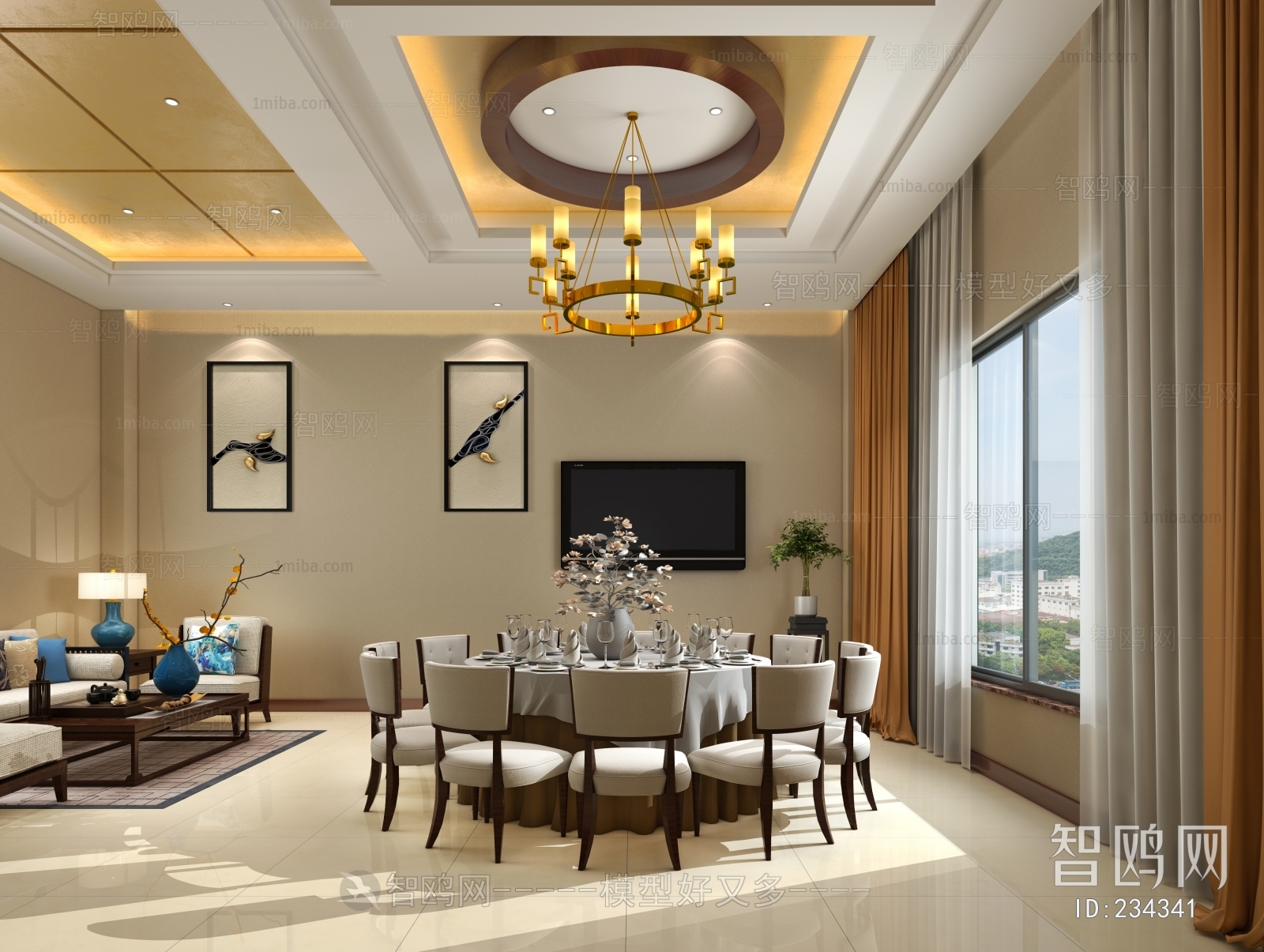 New Chinese Style Dining Room