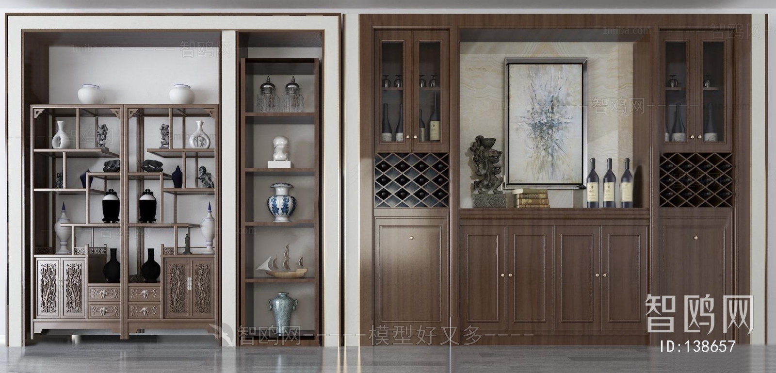 New Chinese Style Wine Cabinet