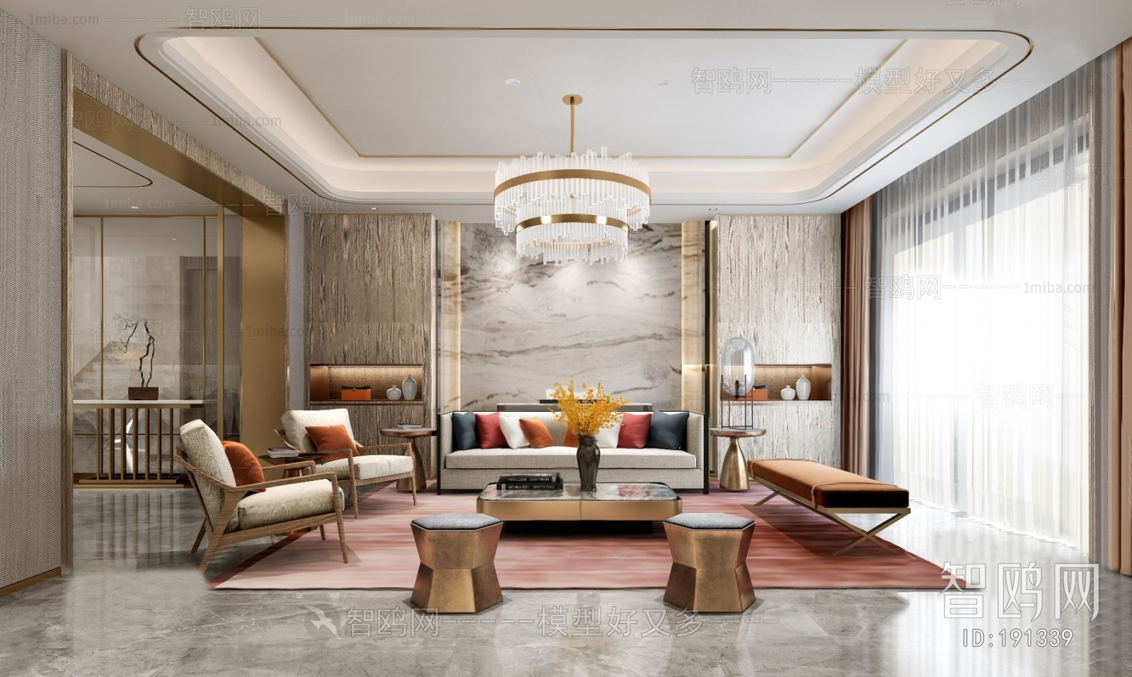 New Chinese Style A Living Room