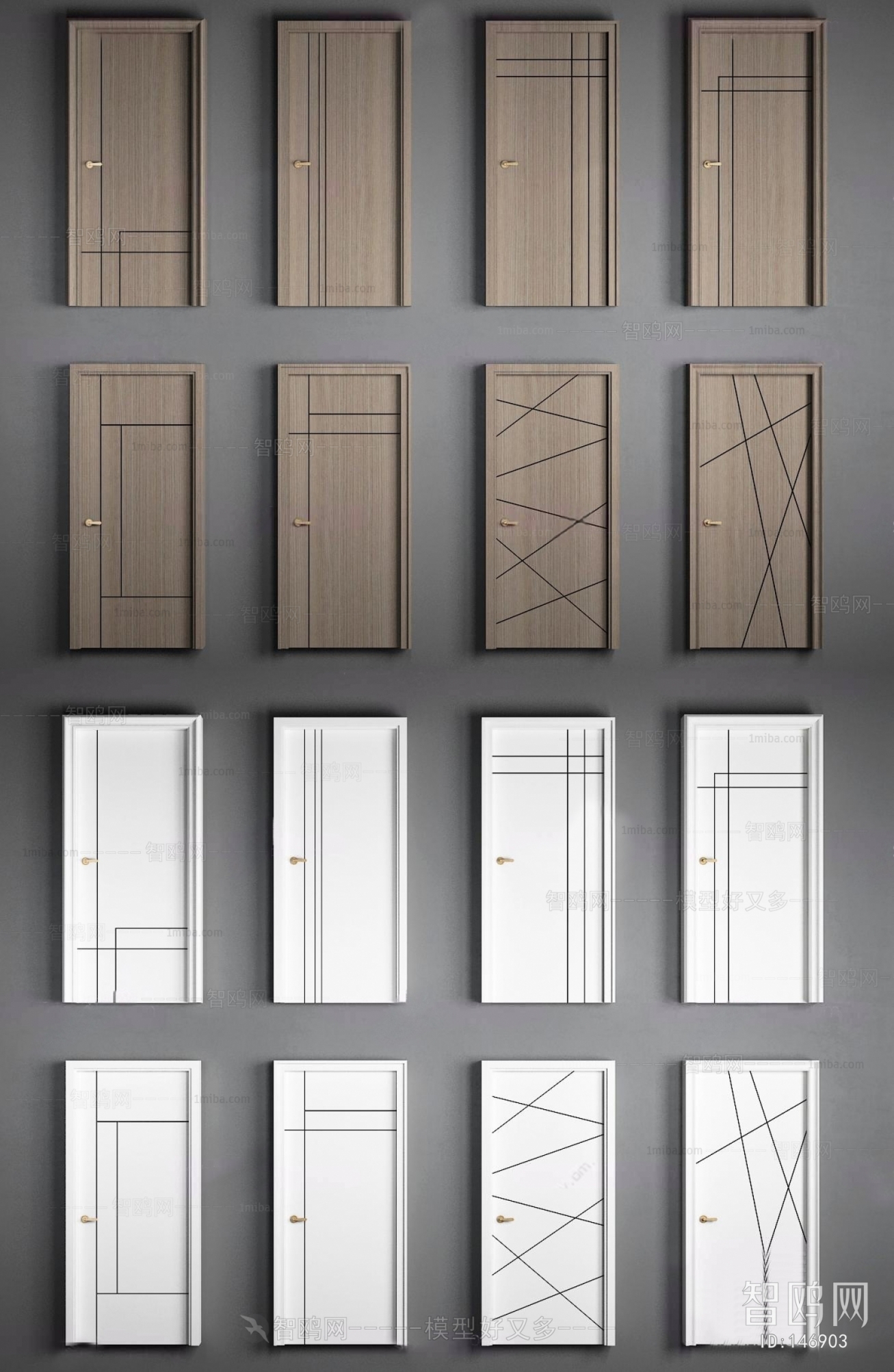 Modern Simple Style Solid Wood Door