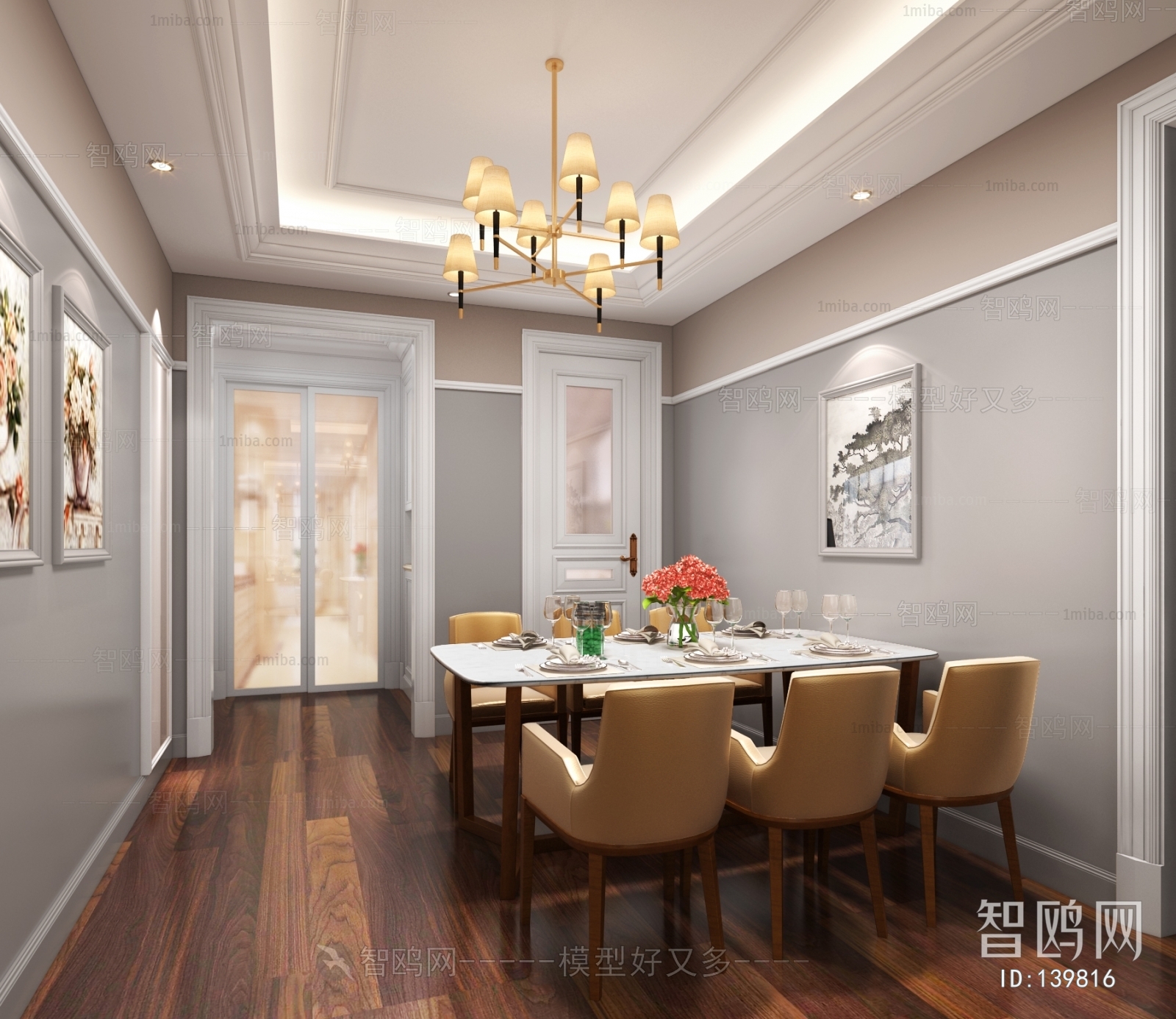 American Style Simple European Style Dining Room