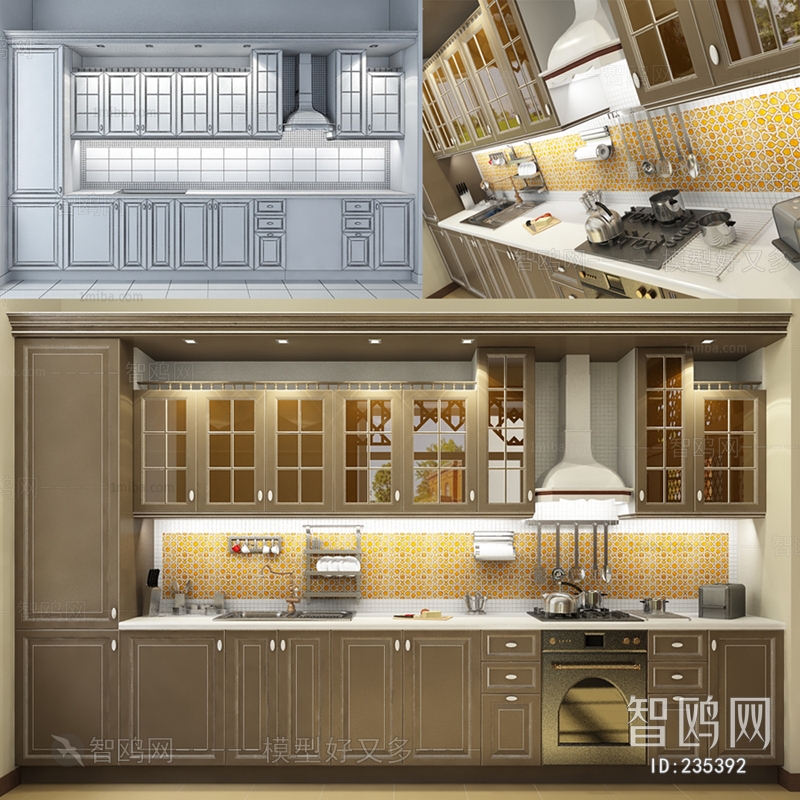 Simple European Style Kitchen Cabinet