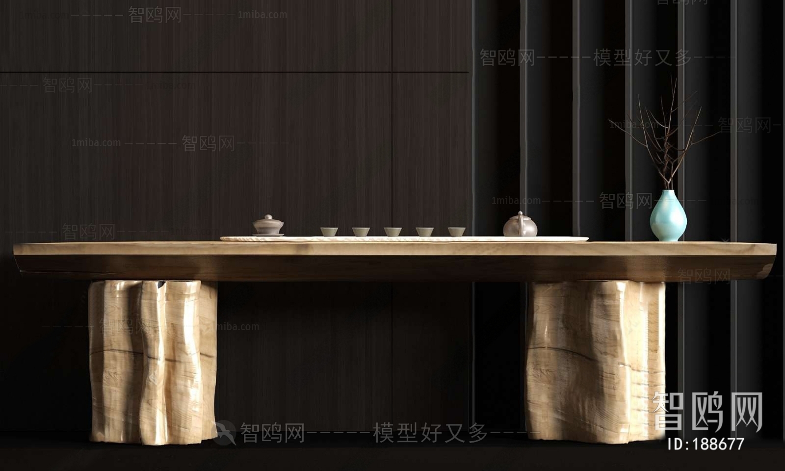 新中式实木茶桌茶具组合