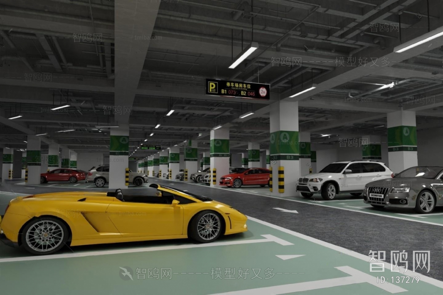 Modern Underground Parking Lot