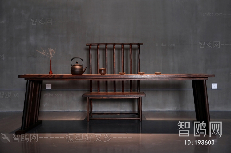 新中式实木茶台休闲桌椅组合