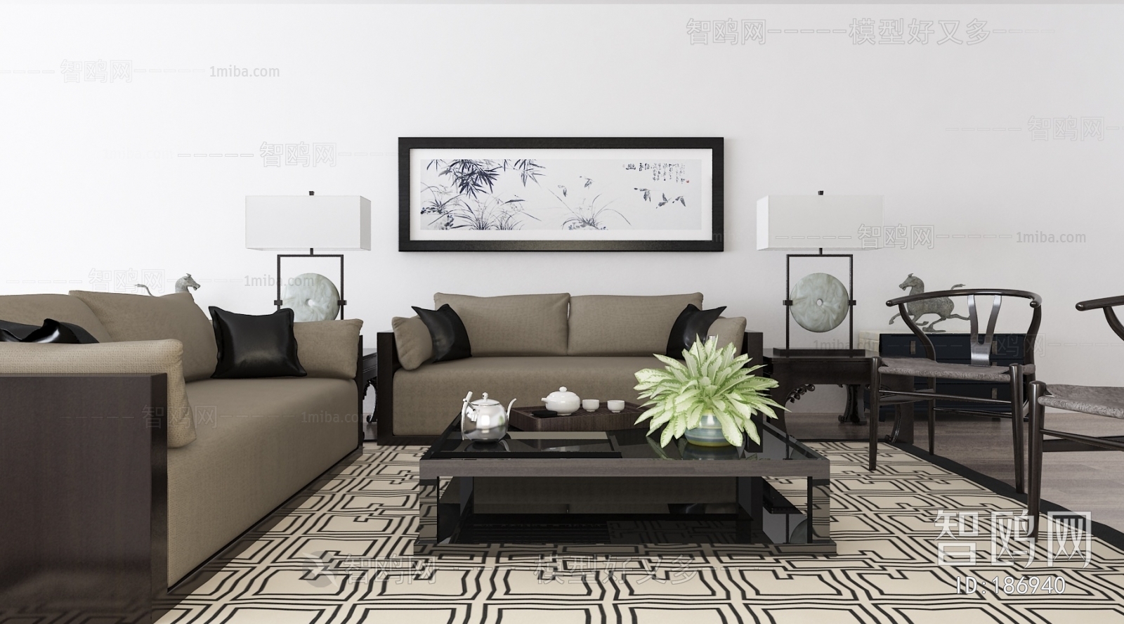 New Chinese Style Sofa Combination