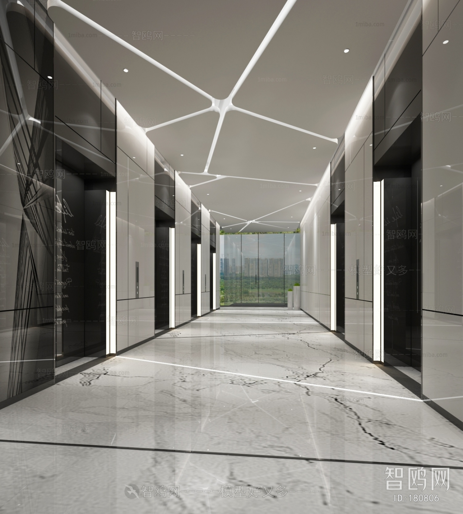 Modern Office Elevator Hall