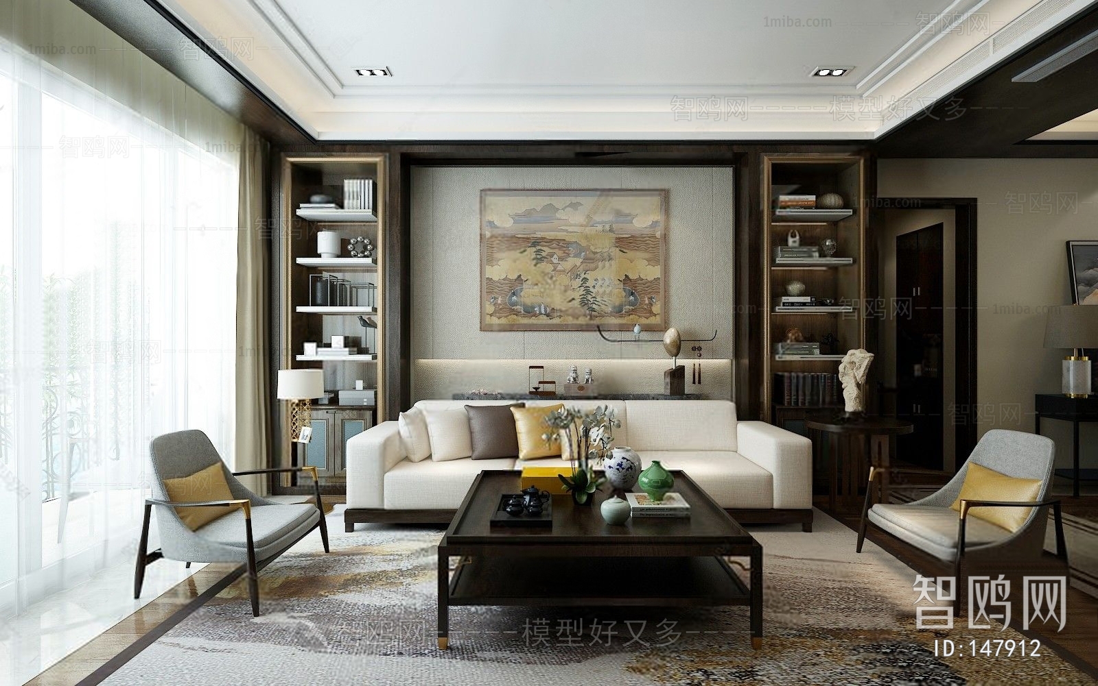 New Chinese Style A Living Room