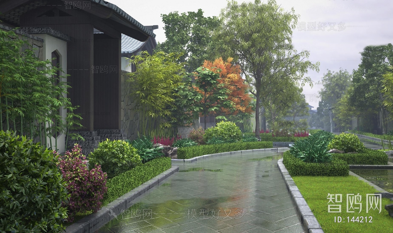 New Chinese Style Garden Landscape