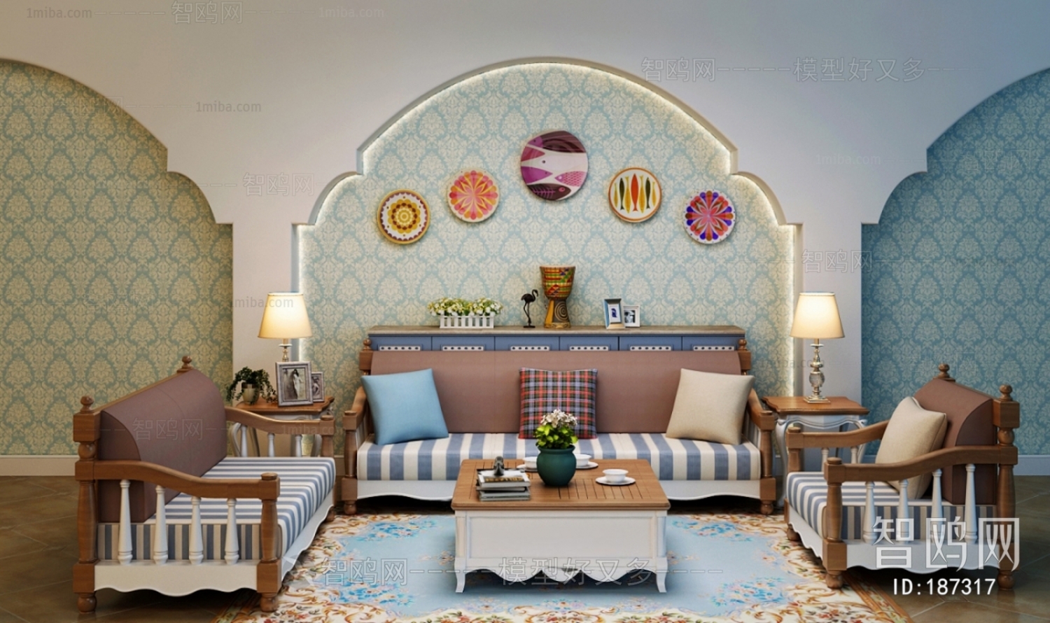 Mediterranean Style Sofa Combination