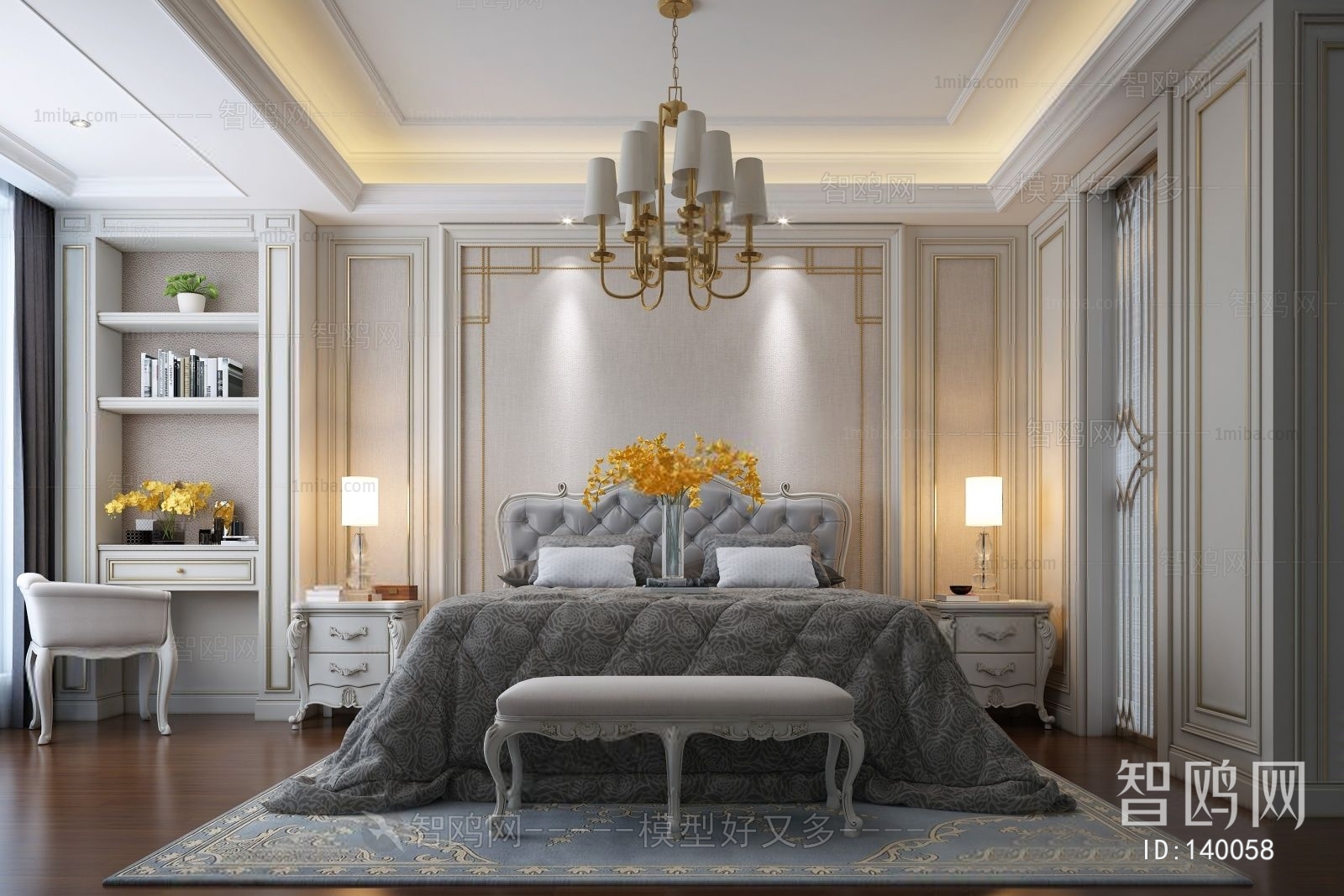 Simple European Style Bedroom