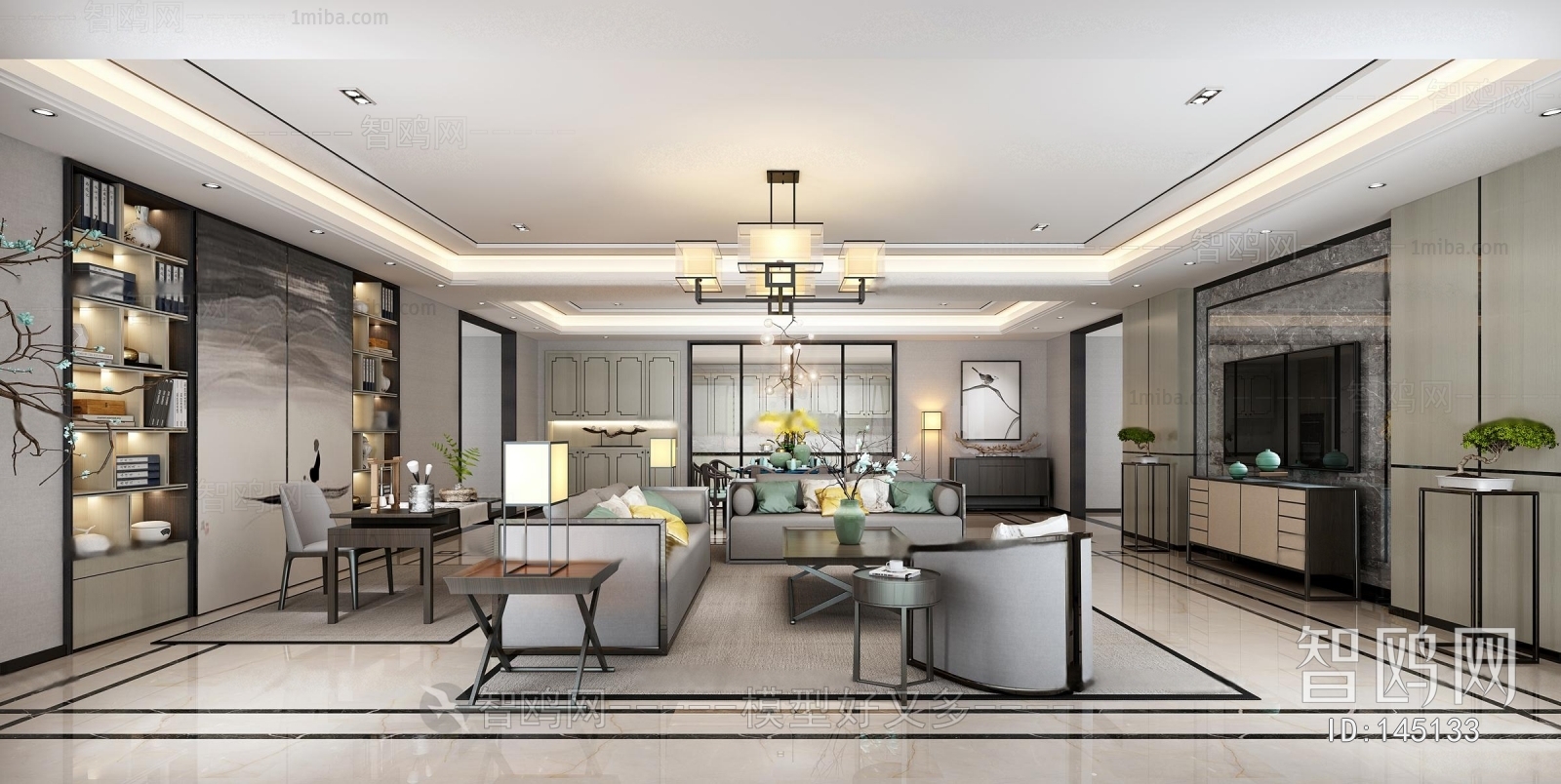 New Chinese Style A Living Room