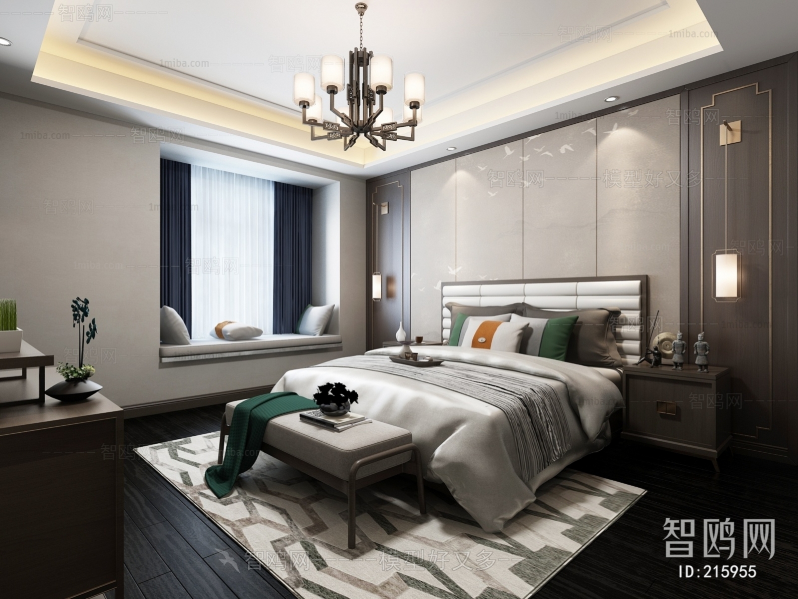 New Chinese Style Bedroom