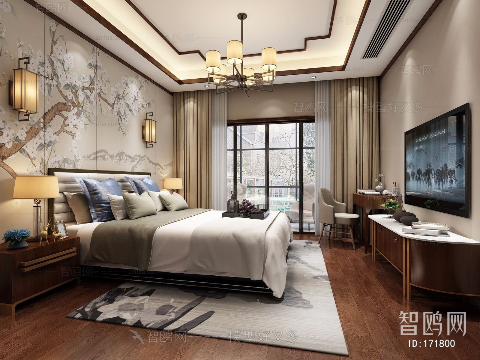 New Chinese Style Bedroom