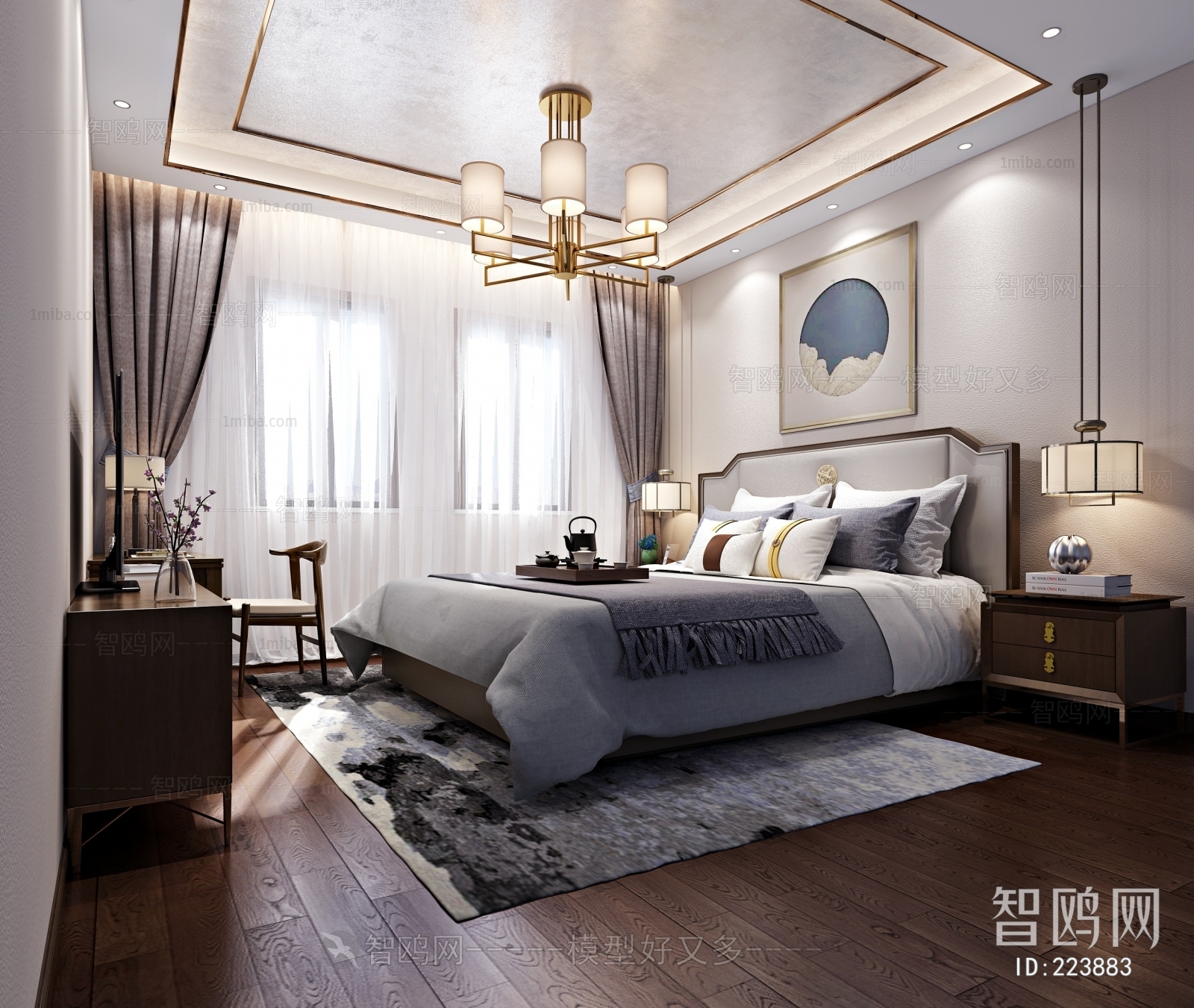 New Chinese Style Bedroom