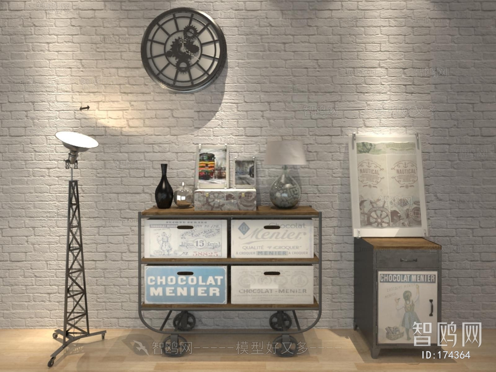 Industrial Style Side Cabinet/Entrance Cabinet