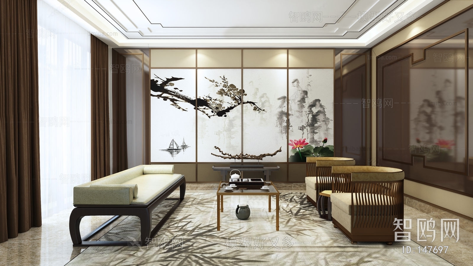 New Chinese Style A Living Room