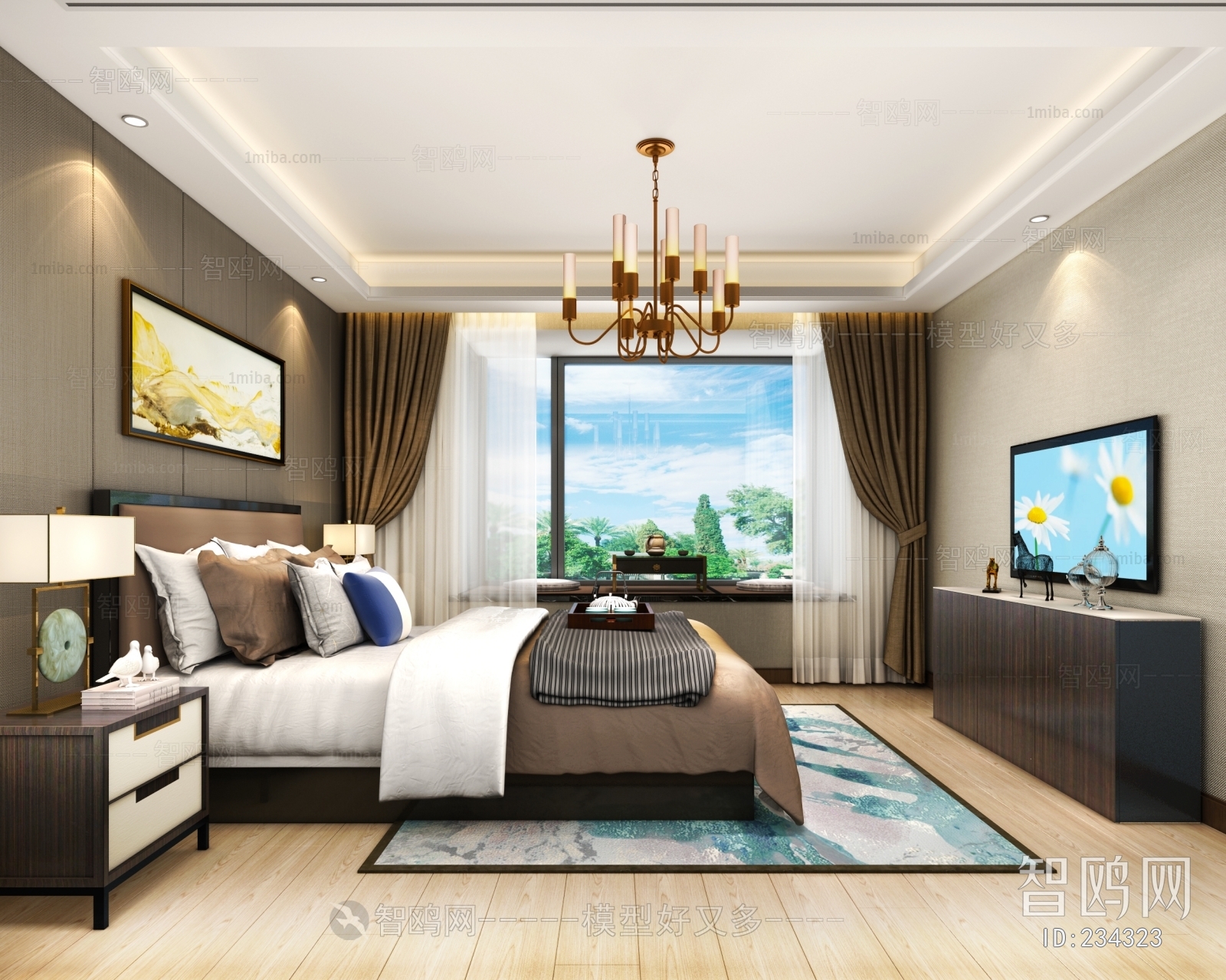 New Chinese Style Bedroom