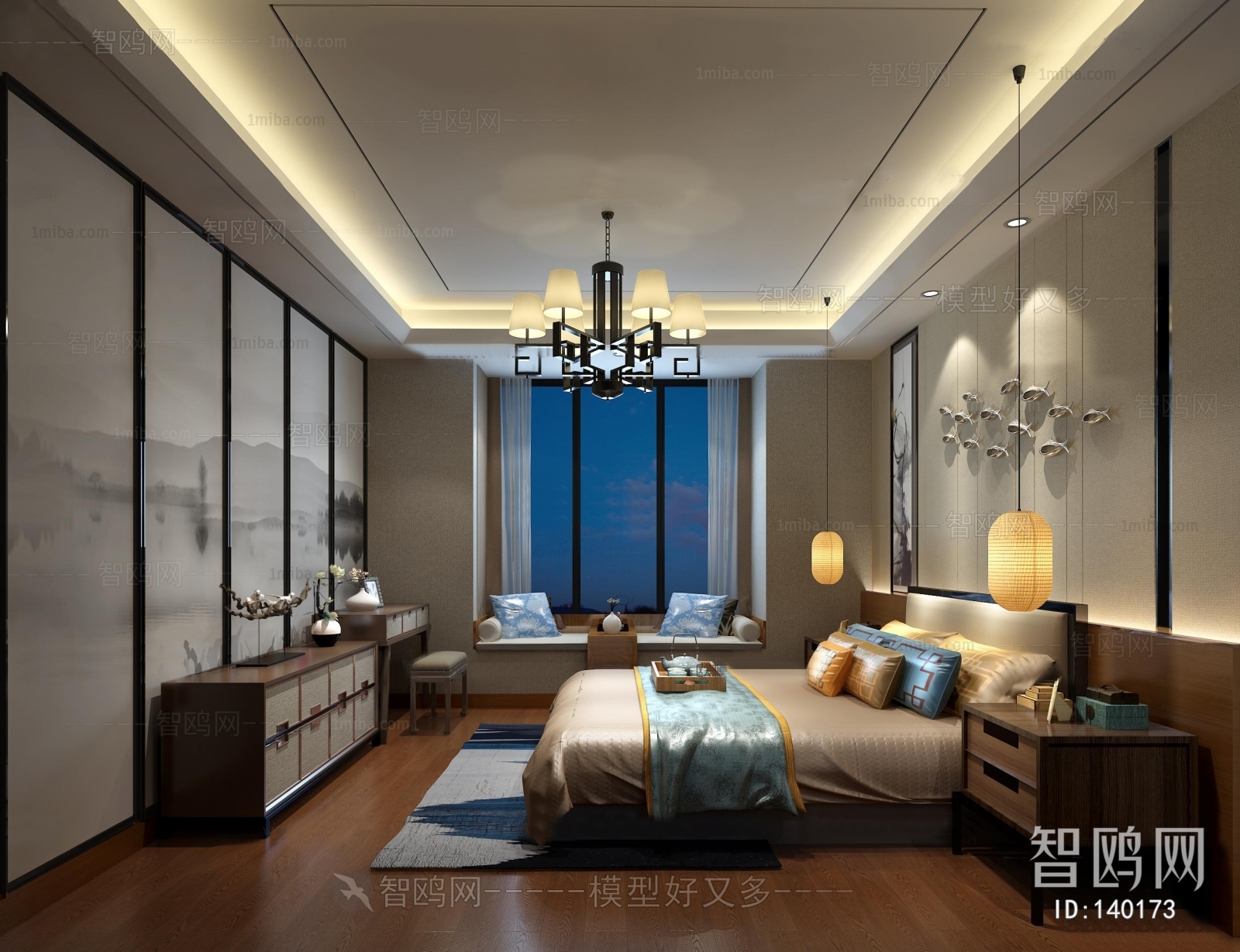 New Chinese Style Bedroom