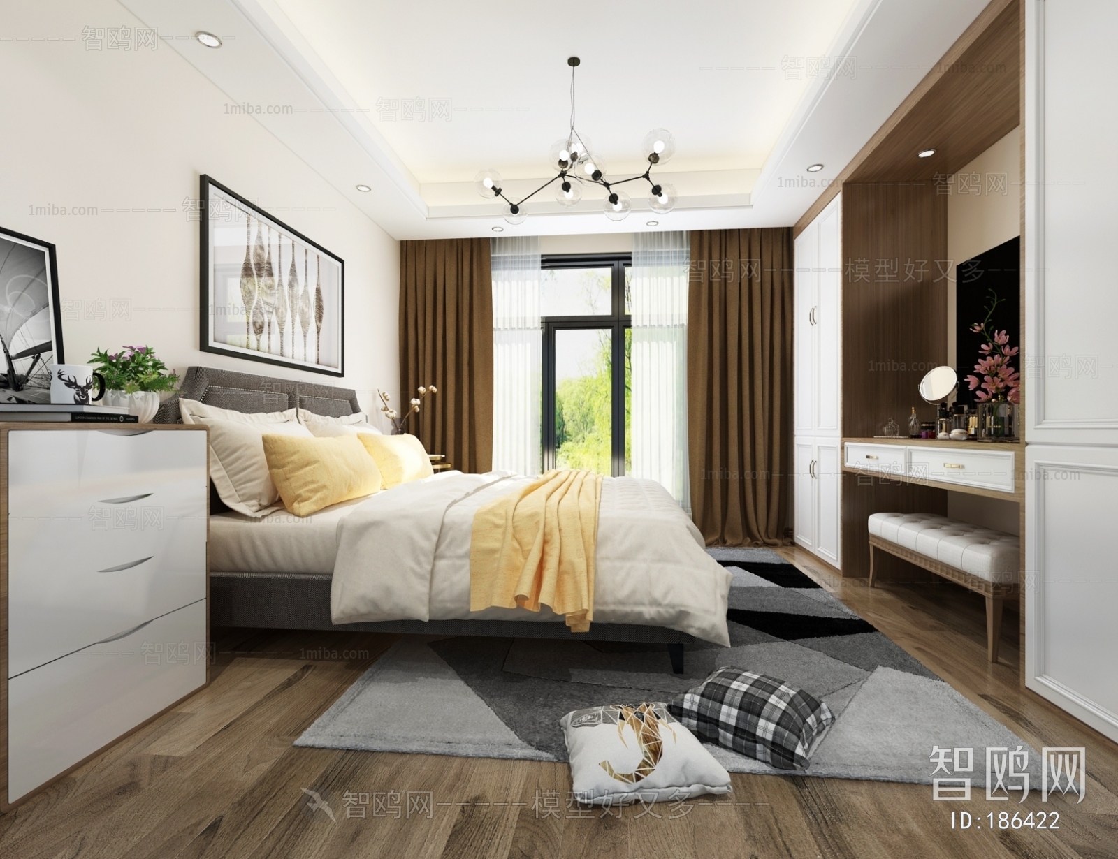 Simple European Style Bedroom