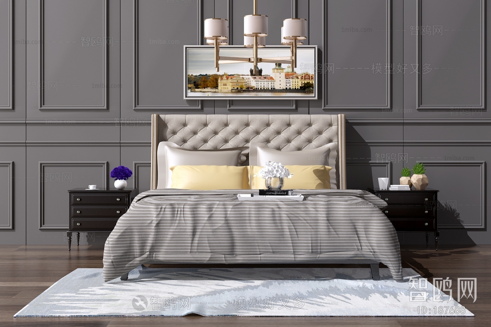 American Style Simple European Style Double Bed