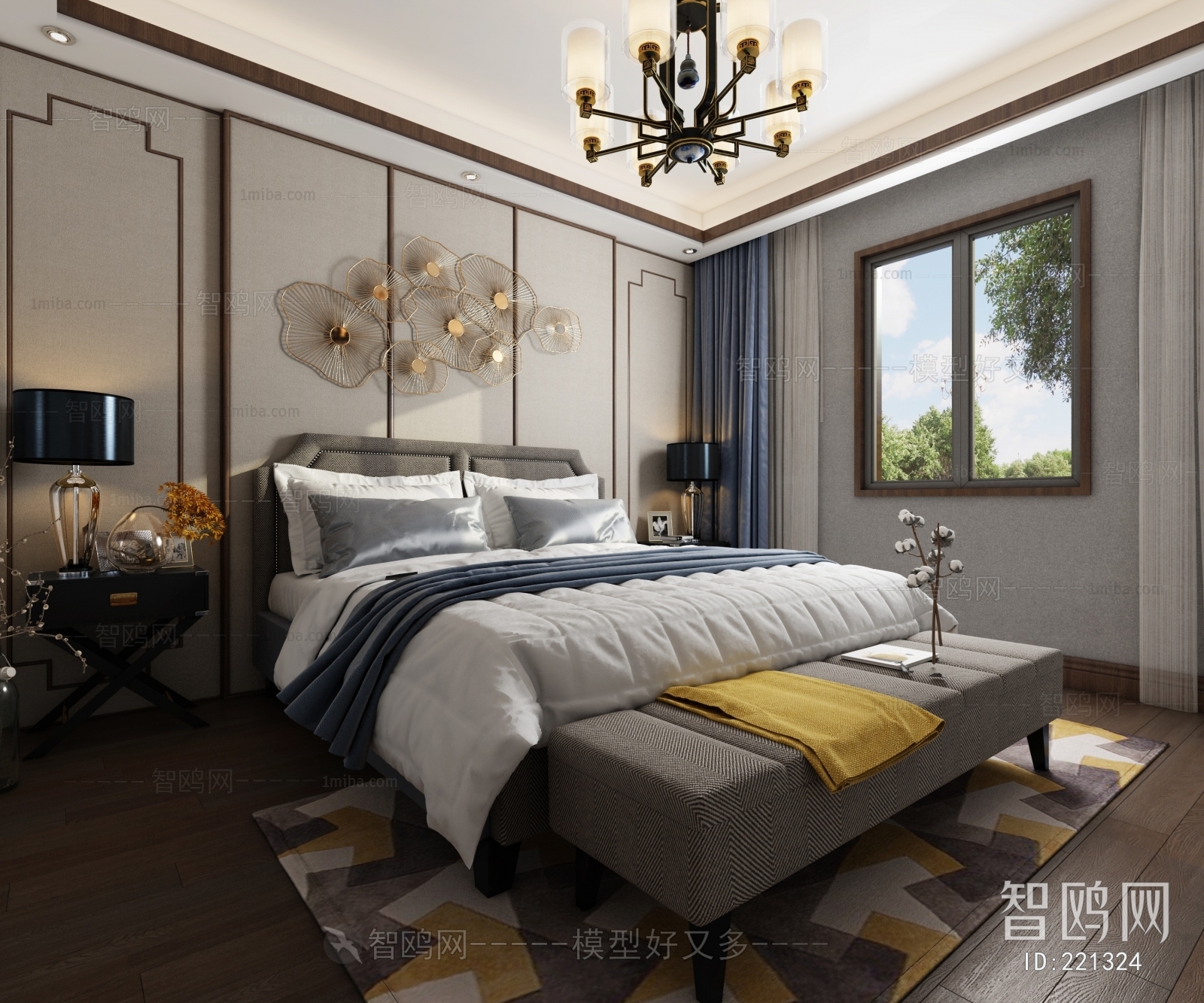 New Chinese Style Bedroom