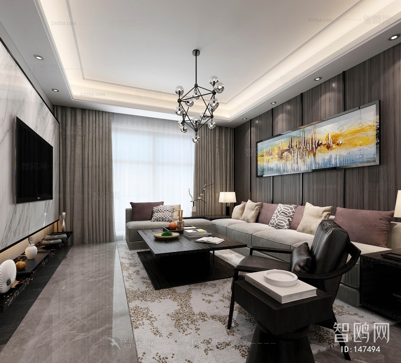 Modern Hong Kong Style A Living Room