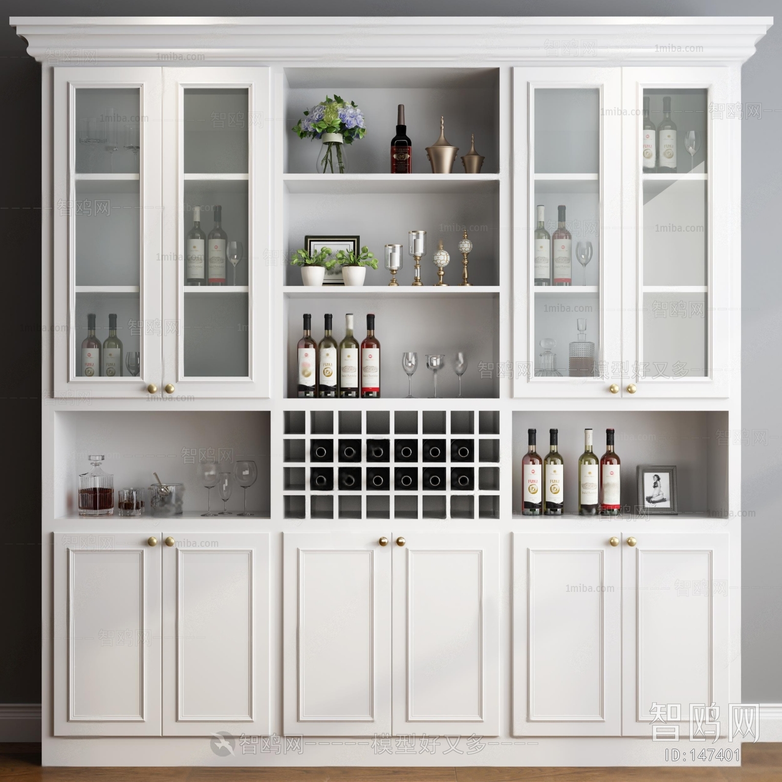 Simple European Style Wine Cabinet