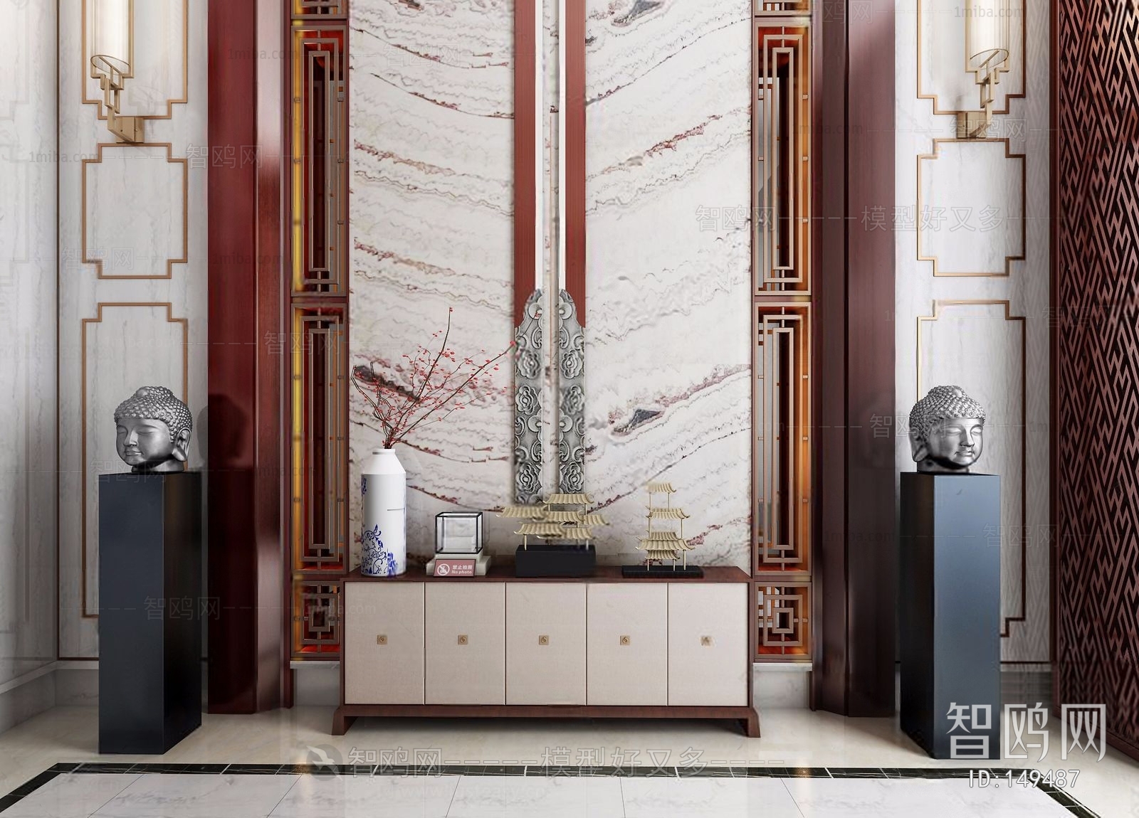 Modern New Chinese Style TV Cabinet