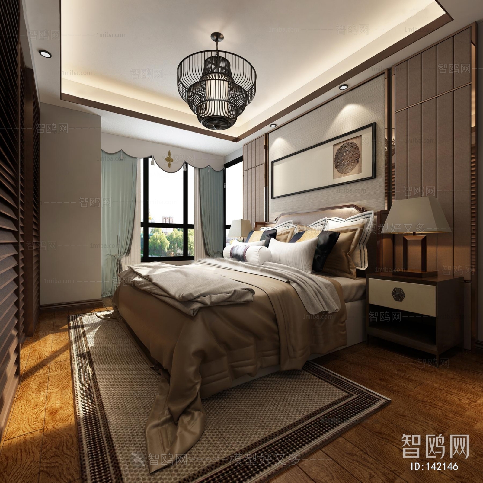 New Chinese Style Bedroom