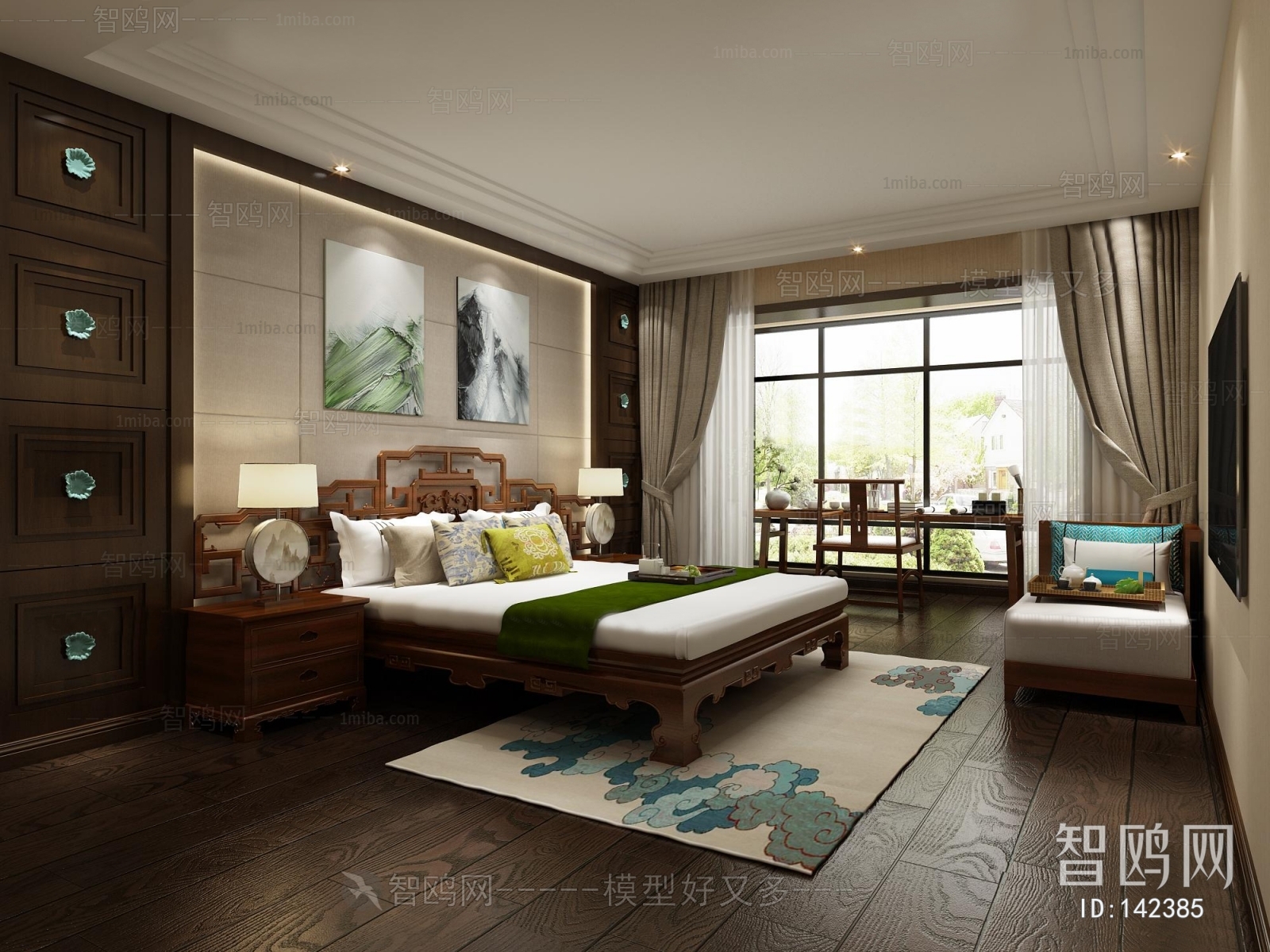 New Chinese Style Bedroom