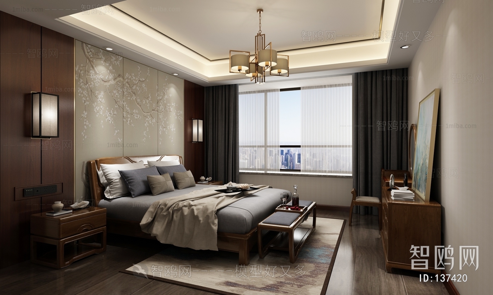 New Chinese Style Bedroom