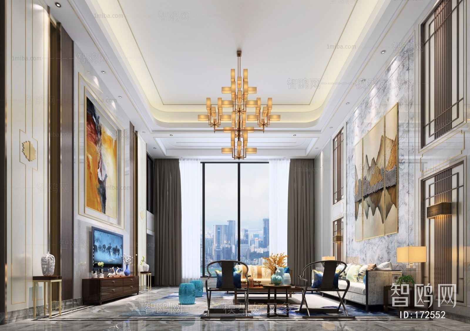 New Chinese Style A Living Room