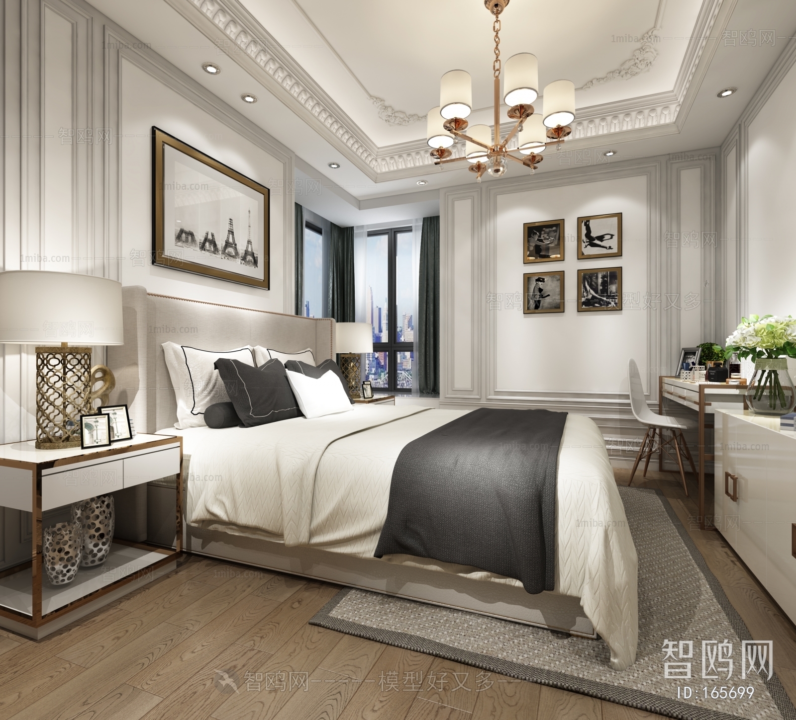 Simple European Style Bedroom