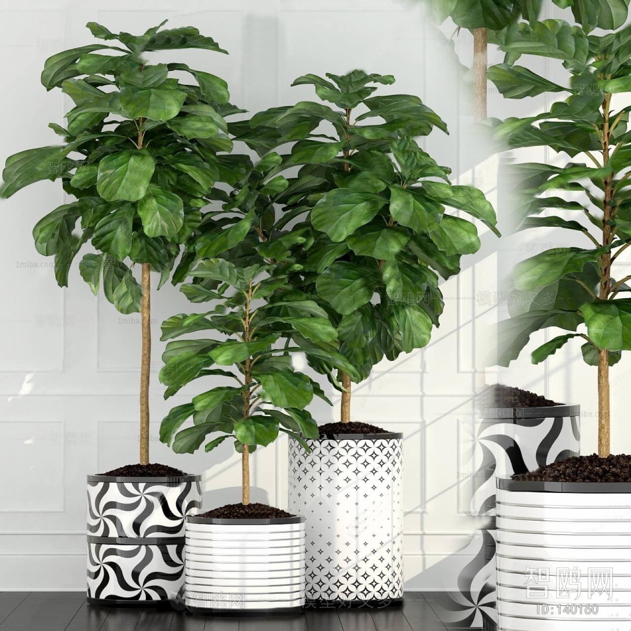 Modern Potted Green Plant