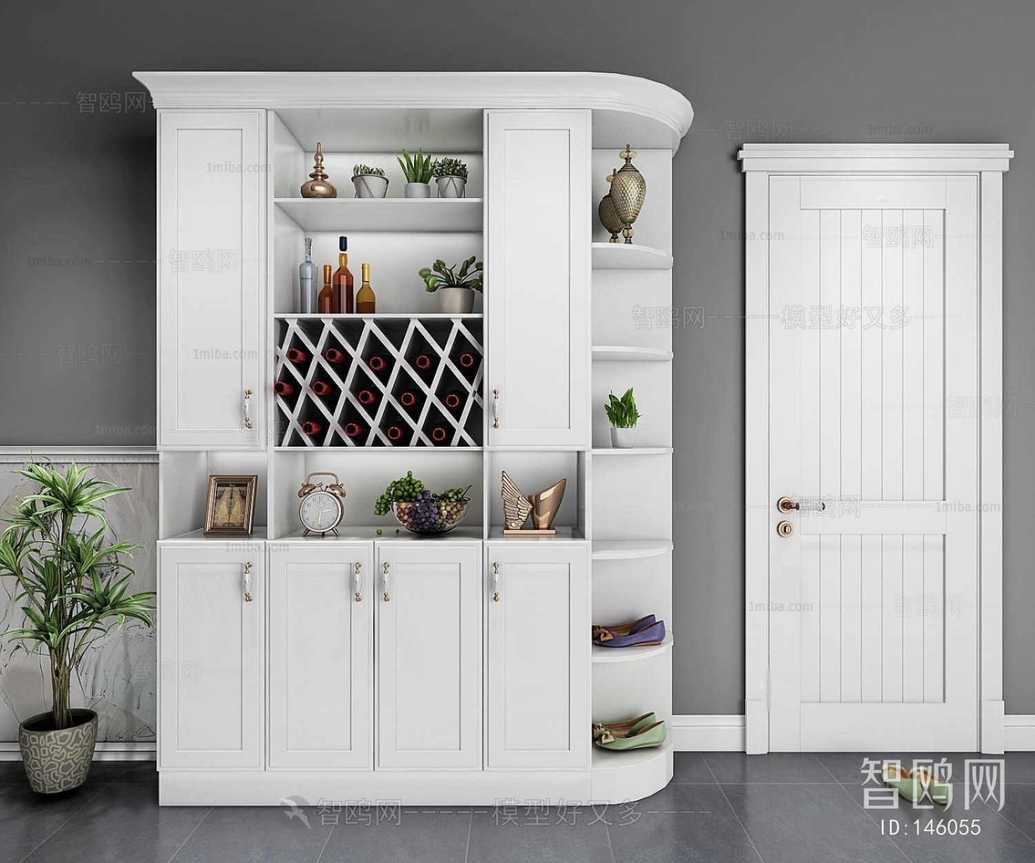 Simple European Style Wine Cabinet