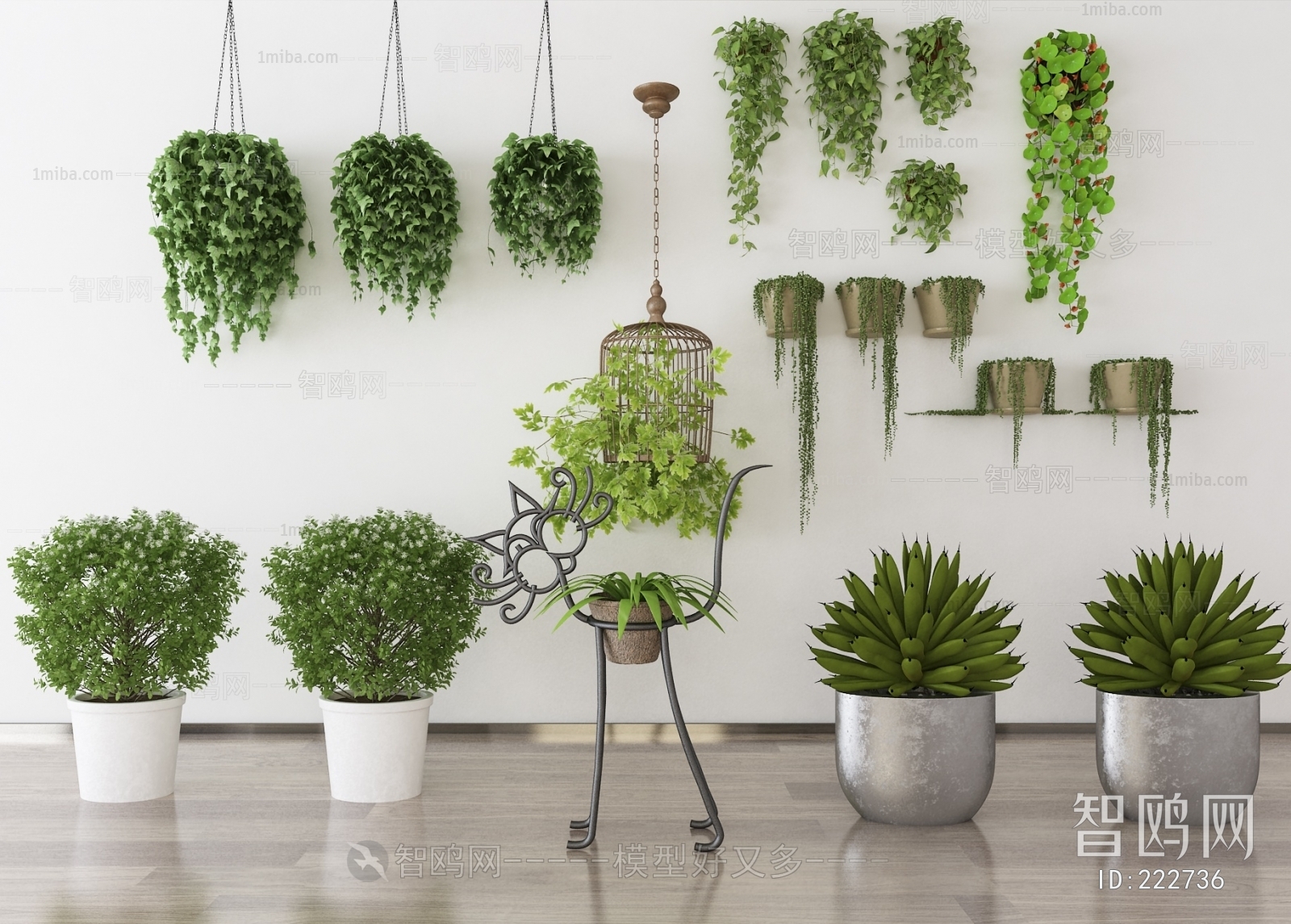 Modern Potted Green Plant