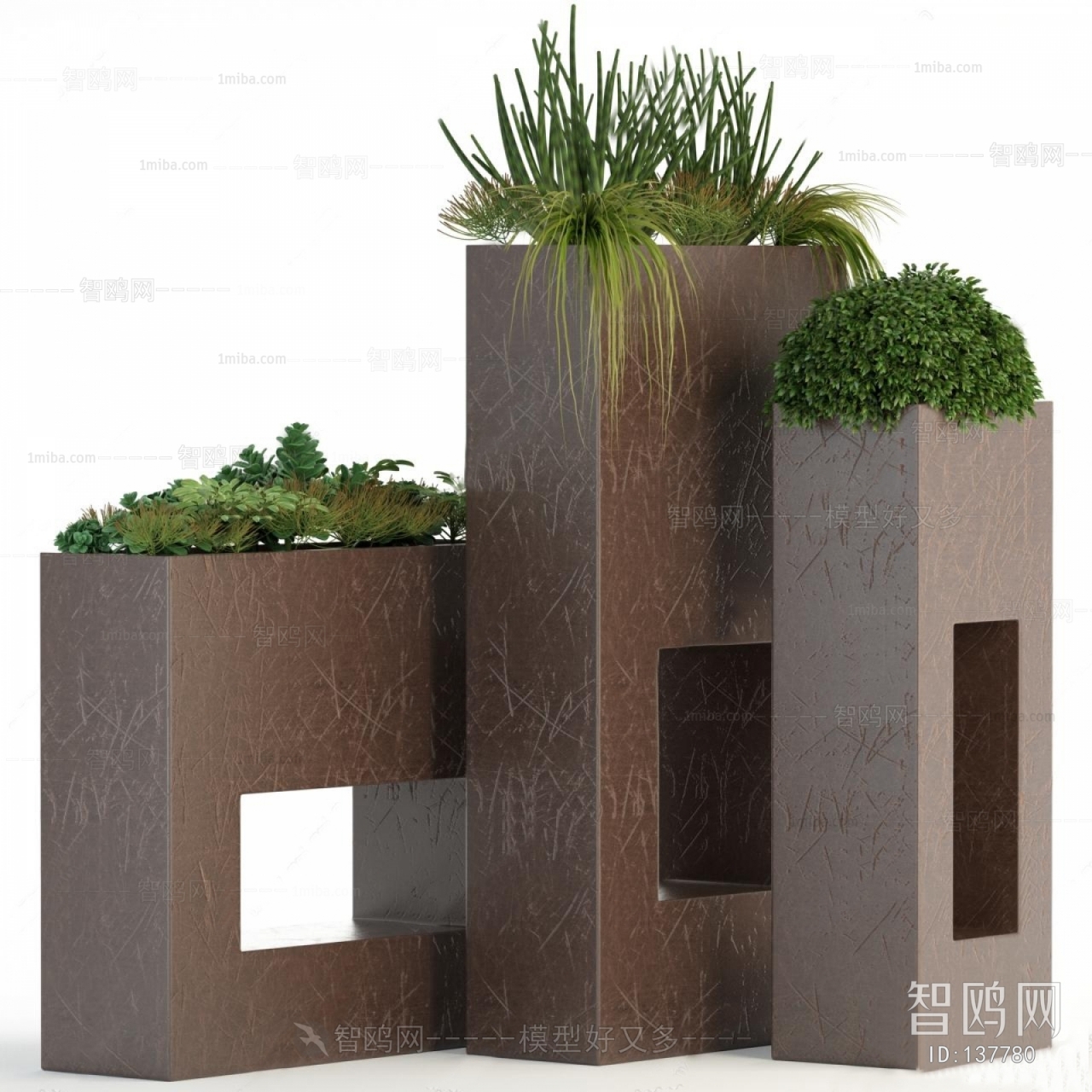 Modern Potted Green Plant