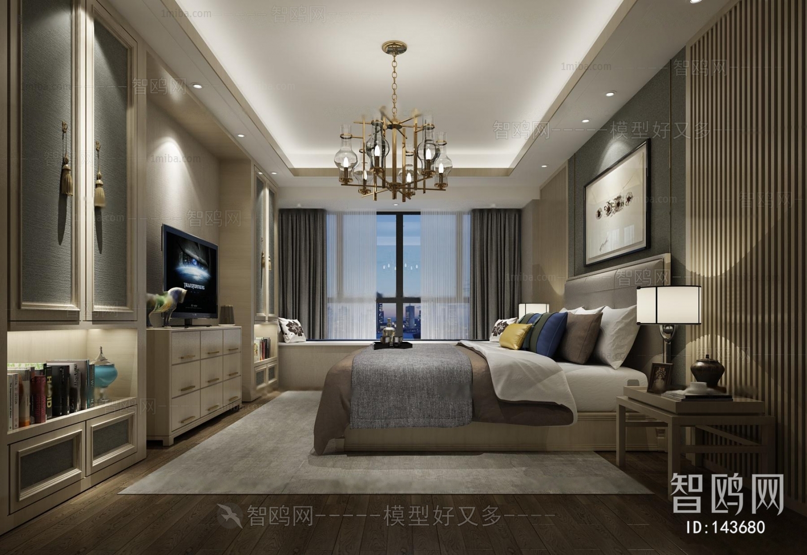 New Chinese Style Bedroom