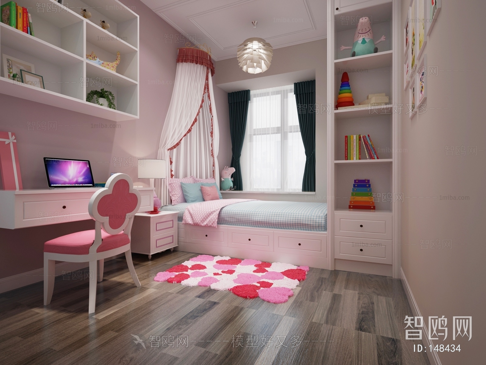 Simple European Style Girl's Room Daughter's Room