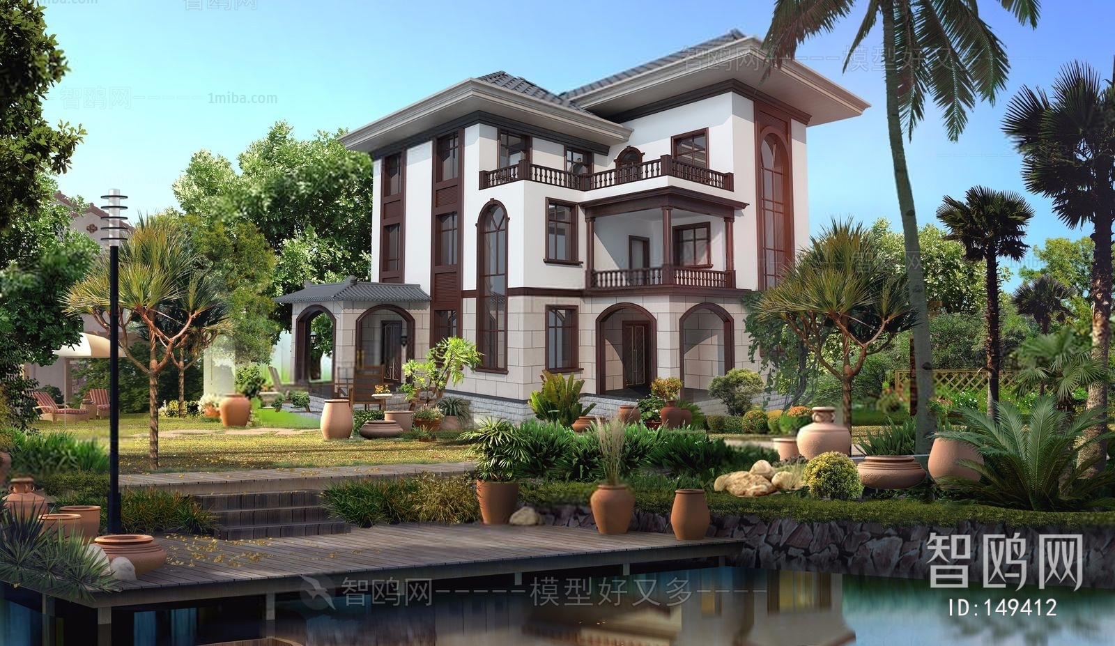 New Chinese Style Villa Appearance