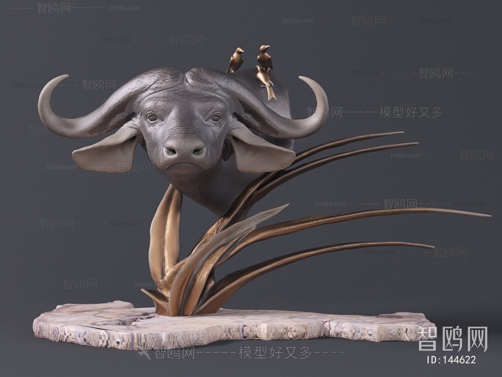 中式牛头雕塑摆件