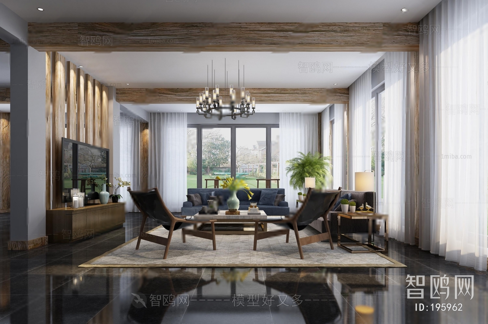 New Chinese Style A Living Room