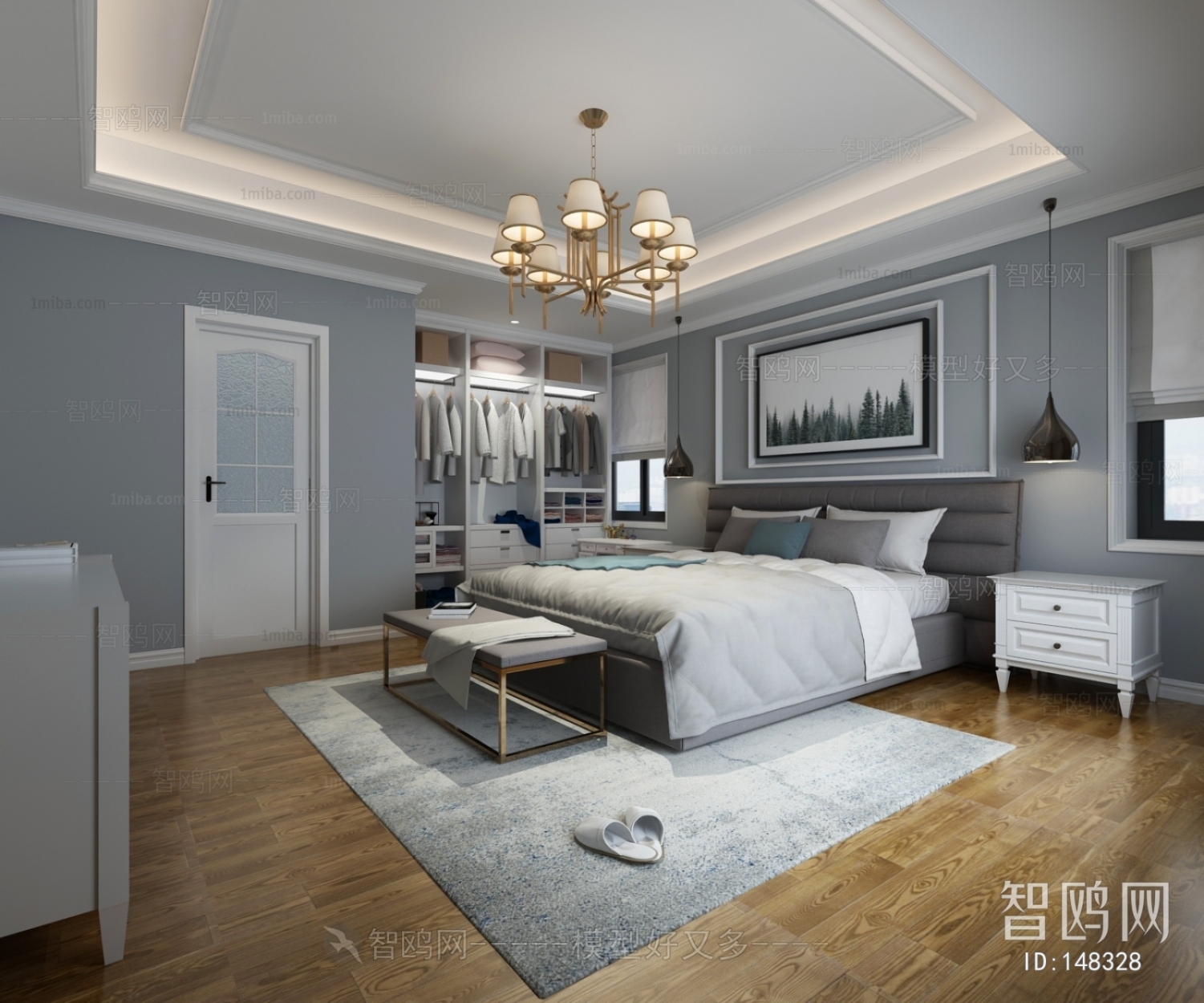 Simple European Style Bedroom