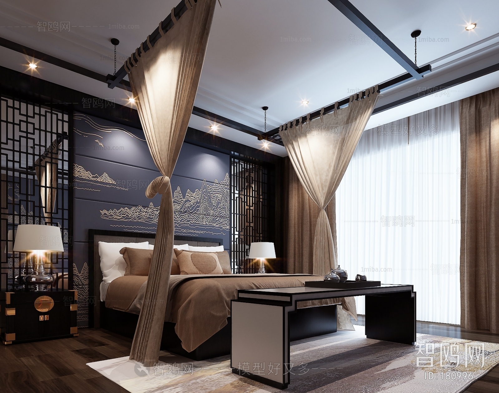 New Chinese Style Bedroom