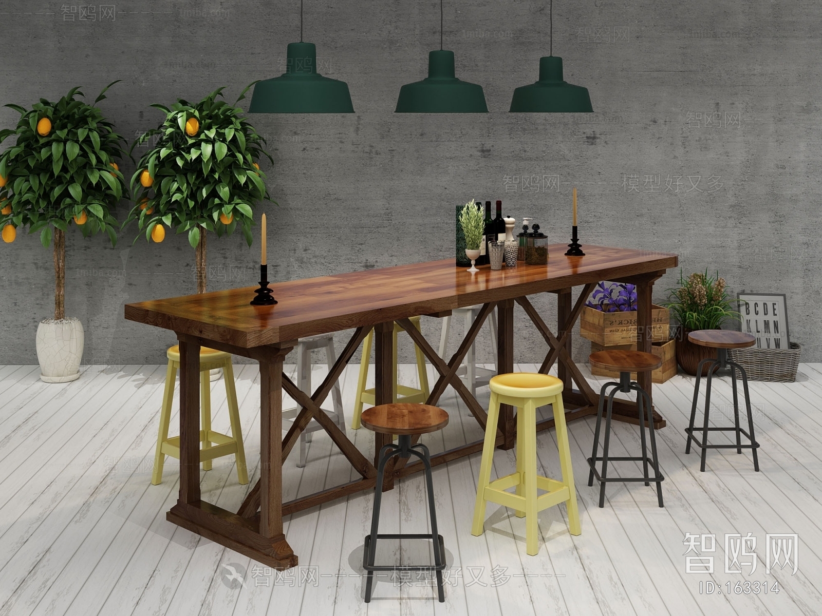 Industrial Style Leisure Table And Chair