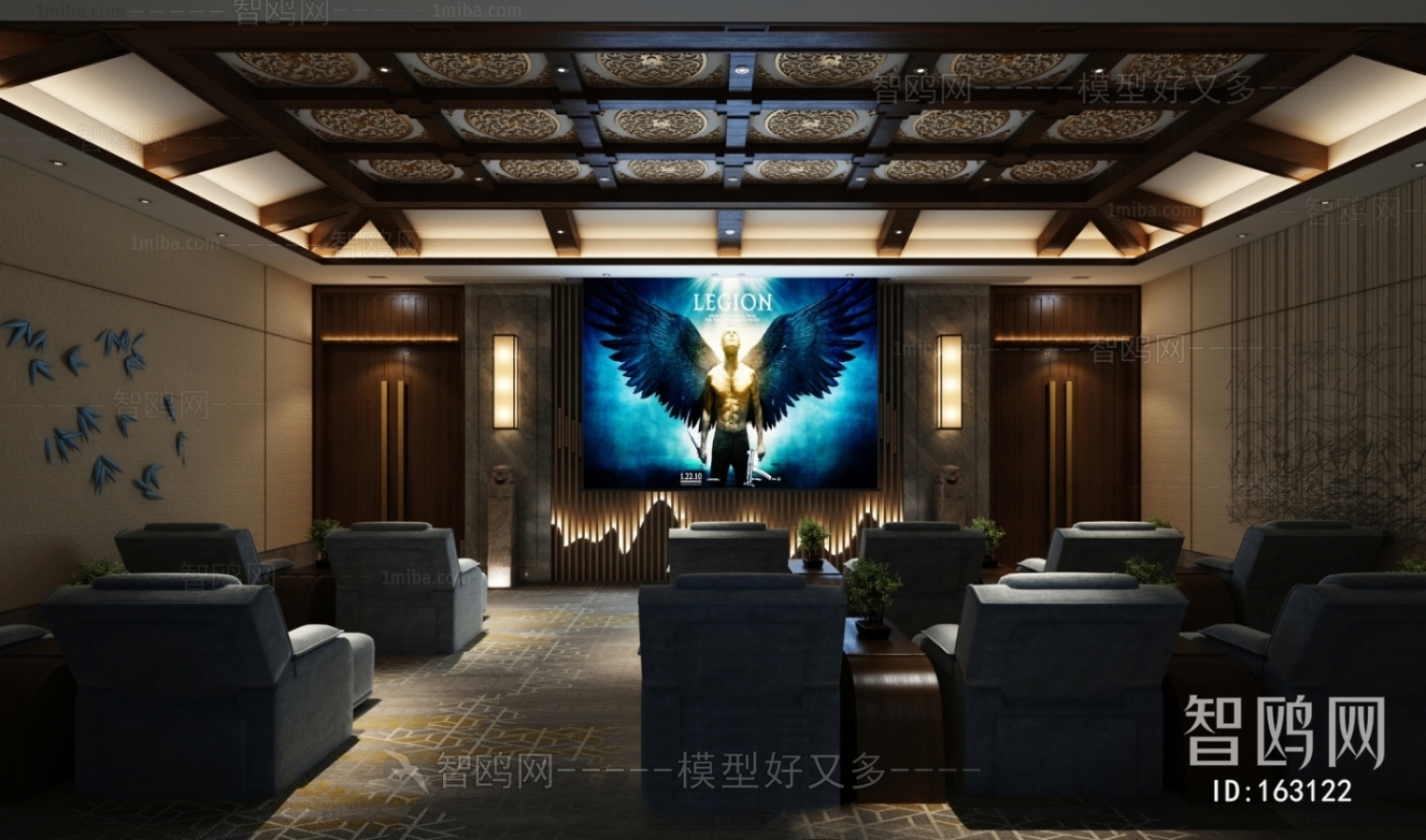 New Chinese Style Audiovisual Room